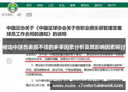 被选中球员表现不佳的多重因素分析及其影响因素探讨